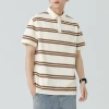 Striped Polo shirt, men's summer loose Japanese-style lapel short-sleeved T-shirt, loose trendy brand retro half-sleeved business T-shirt Application Scenario